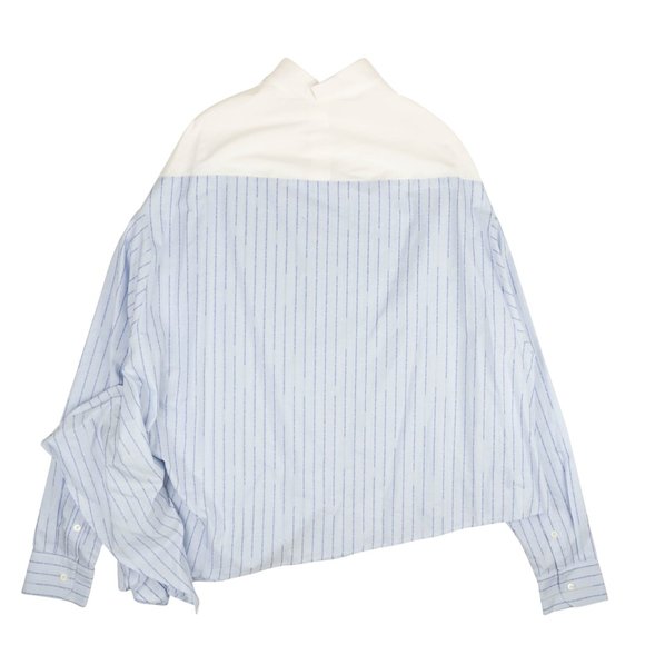 UNRAVEL PROJECT Blue & White Assymetric Shirt Dress Size 2/38 $840 - Picture 3 of 4